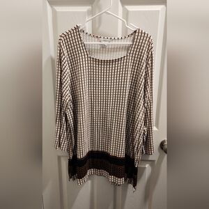 Liz Claiborne Women's Black and White Checkered Top